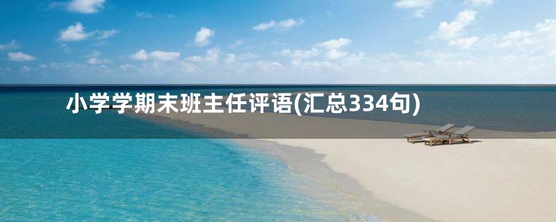 小学学期末班主任评语(汇总334句)