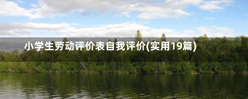 小学生劳动评价表自我评价(实用19篇)