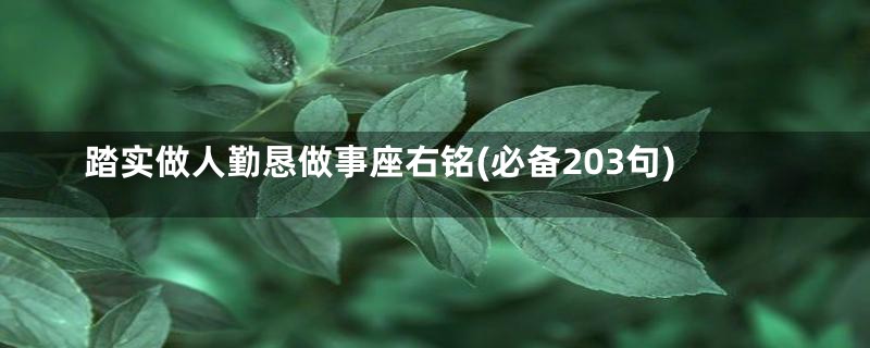 踏实做人勤恳做事座右铭(必备203句)