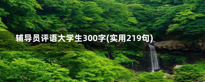 辅导员评语大学生300字(实用219句)