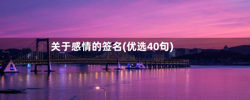 关于感情的签名(优选40句)