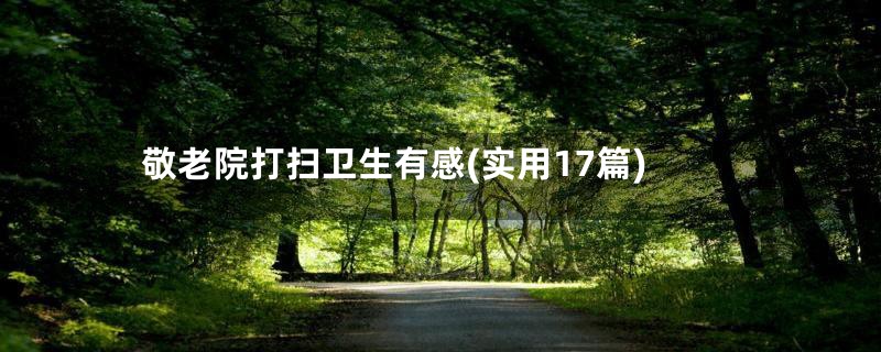 敬老院打扫卫生有感(实用17篇)