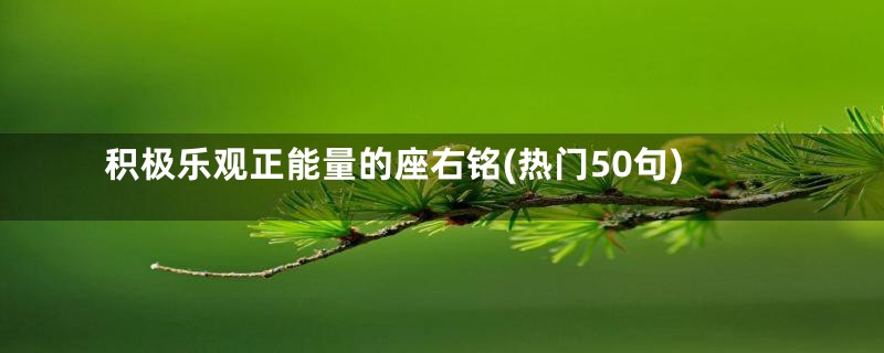 积极乐观正能量的座右铭(热门50句)