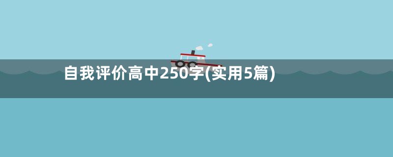 自我评价高中250字(实用5篇)