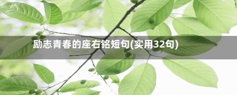 励志青春的座右铭短句(实用32句)