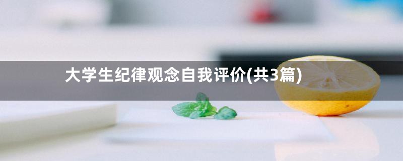 大学生纪律观念自我评价(共3篇)