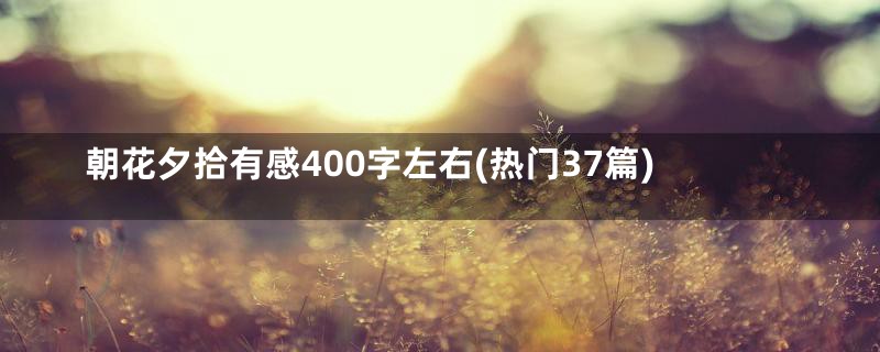 朝花夕拾有感400字左右(热门37篇)