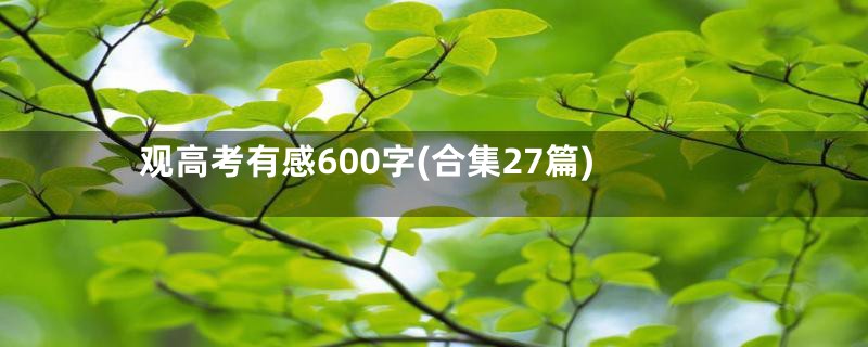 观高考有感600字(合集27篇)