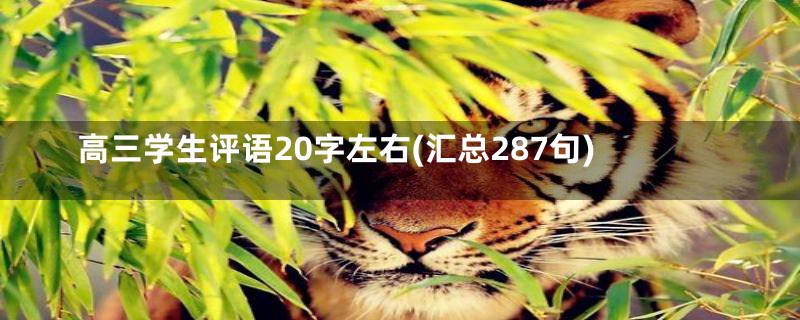 高三学生评语20字左右(汇总287句)