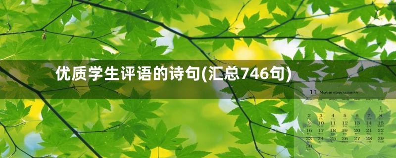 优质学生评语的诗句(汇总746句)