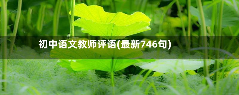 初中语文教师评语(最新746句)