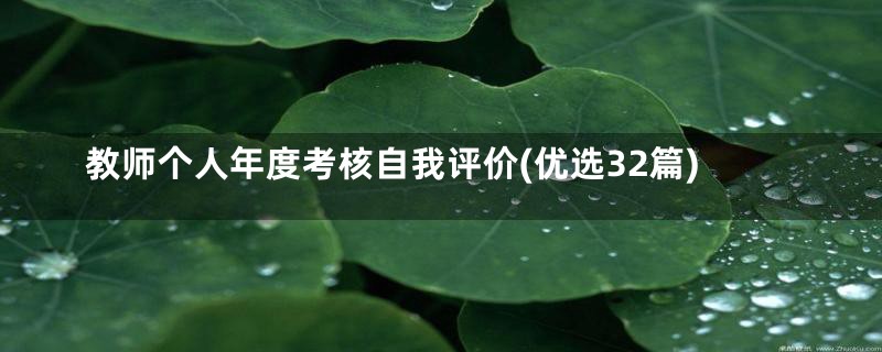 教师个人年度考核自我评价(优选32篇)