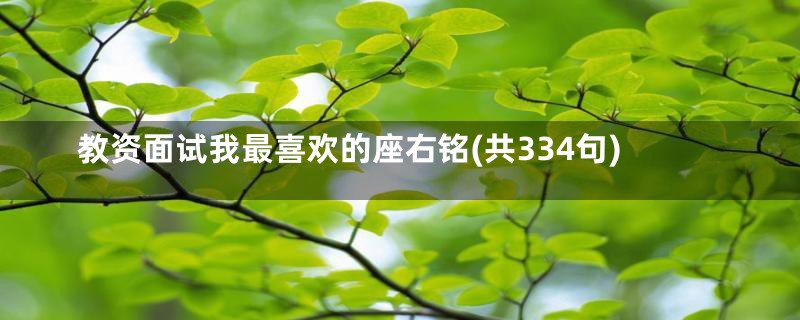 教资面试我最喜欢的座右铭(共334句)