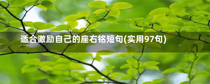 适合激励自己的座右铭短句(实用97句)