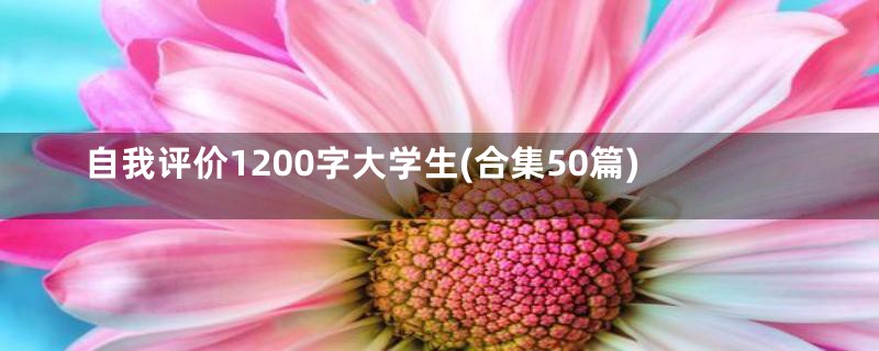 自我评价1200字大学生(合集50篇)