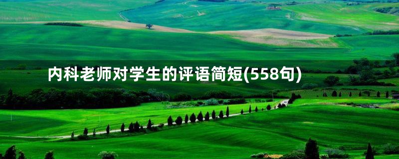 内科老师对学生的评语简短(558句)