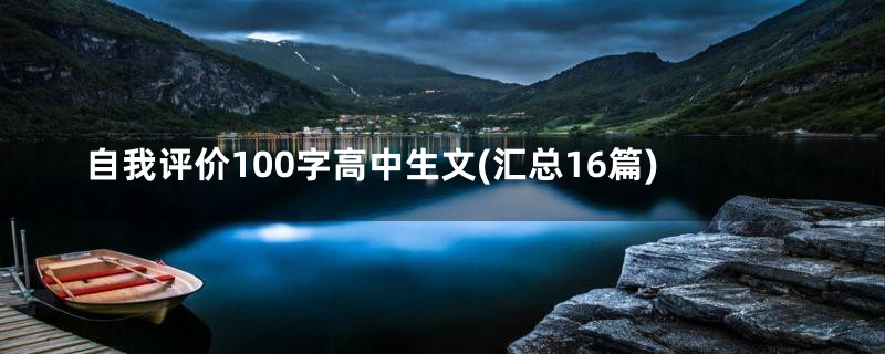 自我评价100字高中生文(汇总16篇)