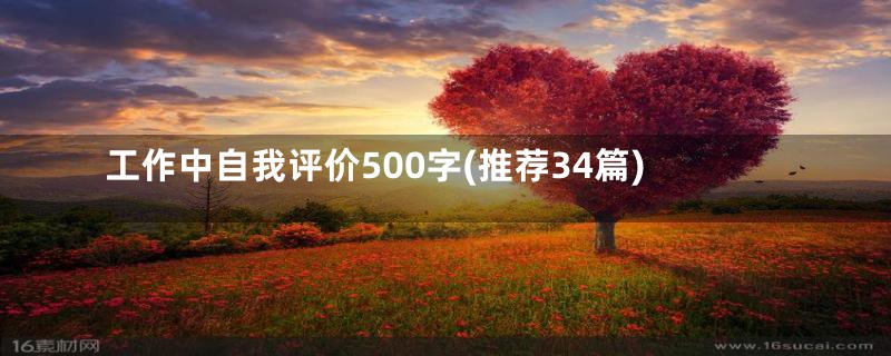 工作中自我评价500字(推荐34篇)