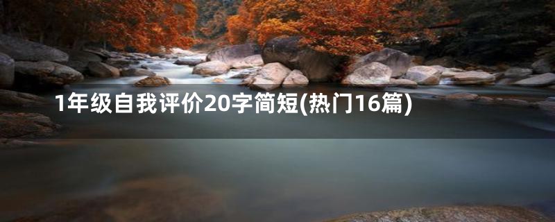 1年级自我评价20字简短(热门16篇)