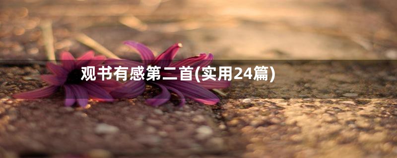 观书有感第二首(实用24篇)