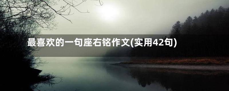 最喜欢的一句座右铭作文(实用42句)