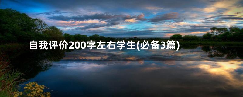 自我评价200字左右学生(必备3篇)