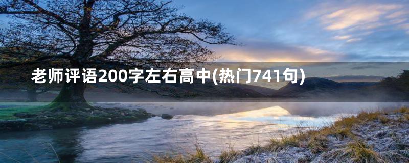 老师评语200字左右高中(热门741句)