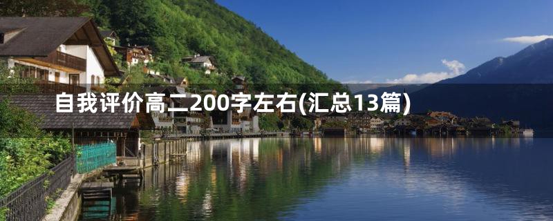 自我评价高二200字左右(汇总13篇)