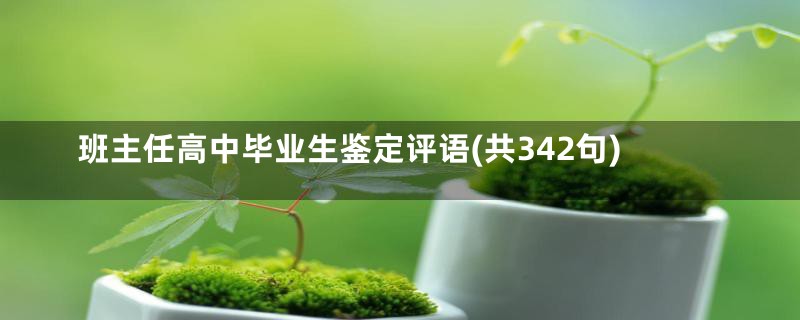 班主任高中毕业生鉴定评语(共342句)