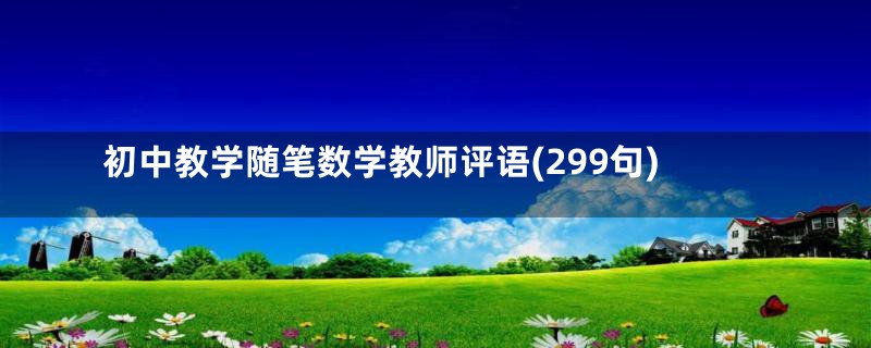 初中教学随笔数学教师评语(299句)