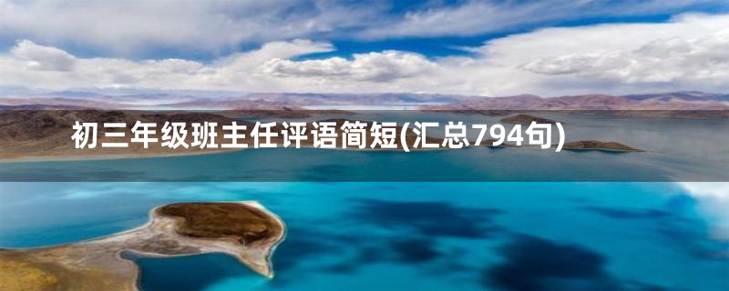 初三年级班主任评语简短(汇总794句)