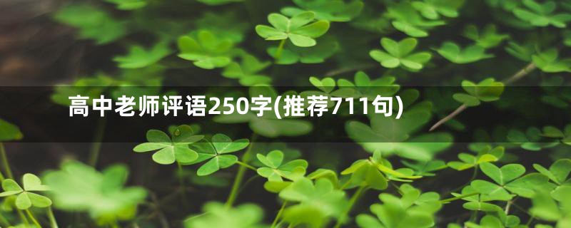 高中老师评语250字(推荐711句)