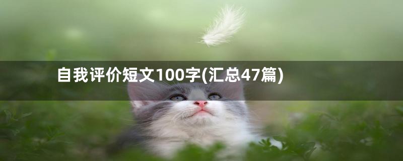 自我评价短文100字(汇总47篇)