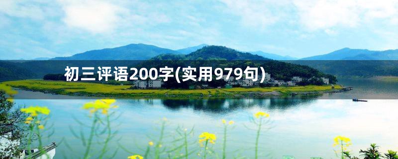 初三评语200字(实用979句)