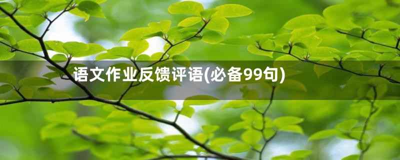 语文作业反馈评语(必备99句)