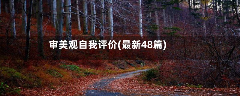 审美观自我评价(最新48篇)