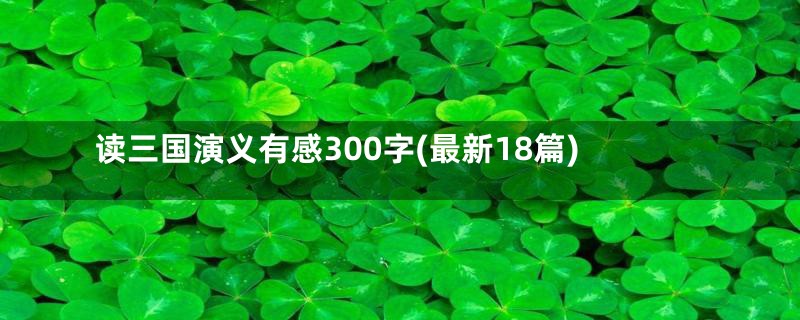 读三国演义有感300字(最新18篇)