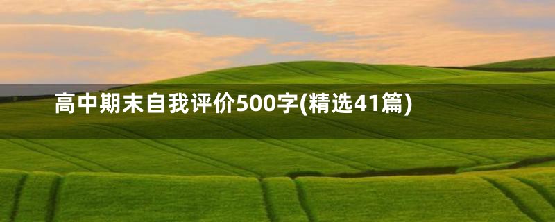 高中期末自我评价500字(精选41篇)