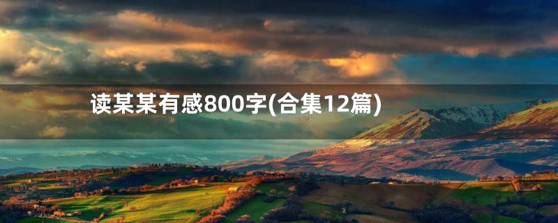 读某某有感800字(合集12篇)