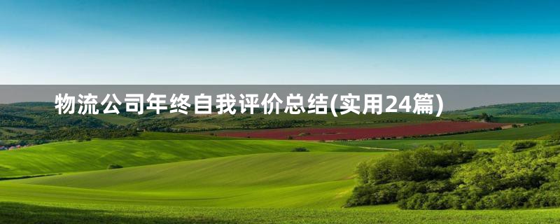 物流公司年终自我评价总结(实用24篇)