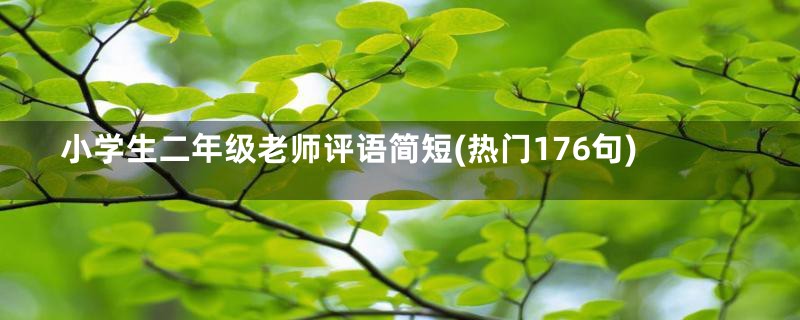 小学生二年级老师评语简短(热门176句)