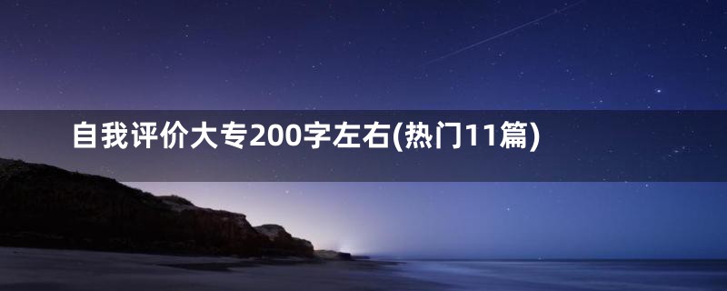 自我评价大专200字左右(热门11篇)