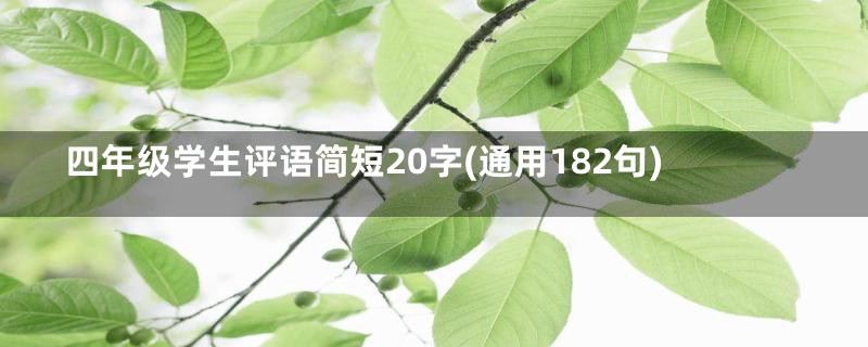 四年级学生评语简短20字(通用182句)