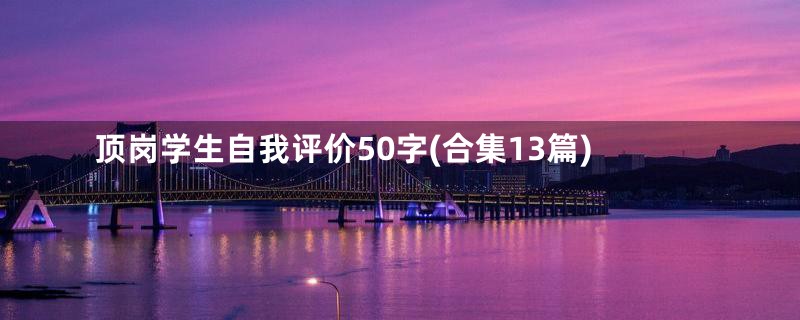 顶岗学生自我评价50字(合集13篇)