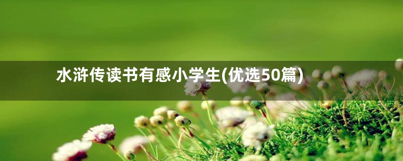 水浒传读书有感小学生(优选50篇)