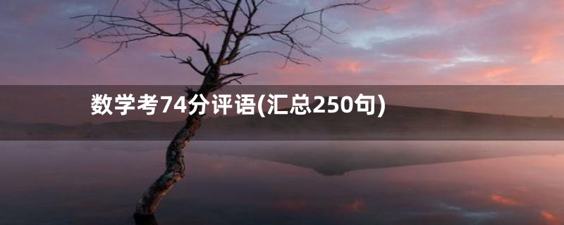 数学考74分评语(汇总250句)