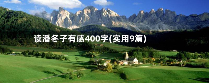 读潘冬子有感400字(实用9篇)