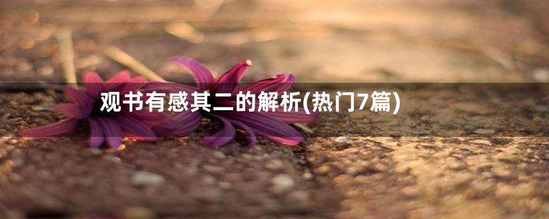 观书有感其二的解析(热门7篇)