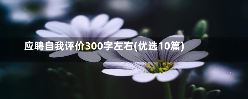 应聘自我评价300字左右(优选10篇)