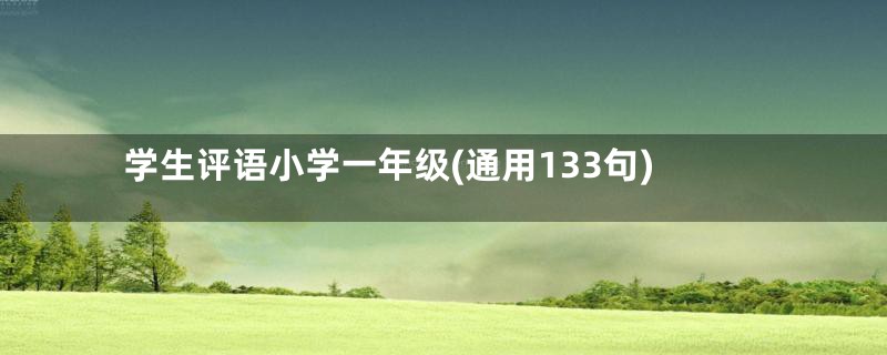 学生评语小学一年级(通用133句)